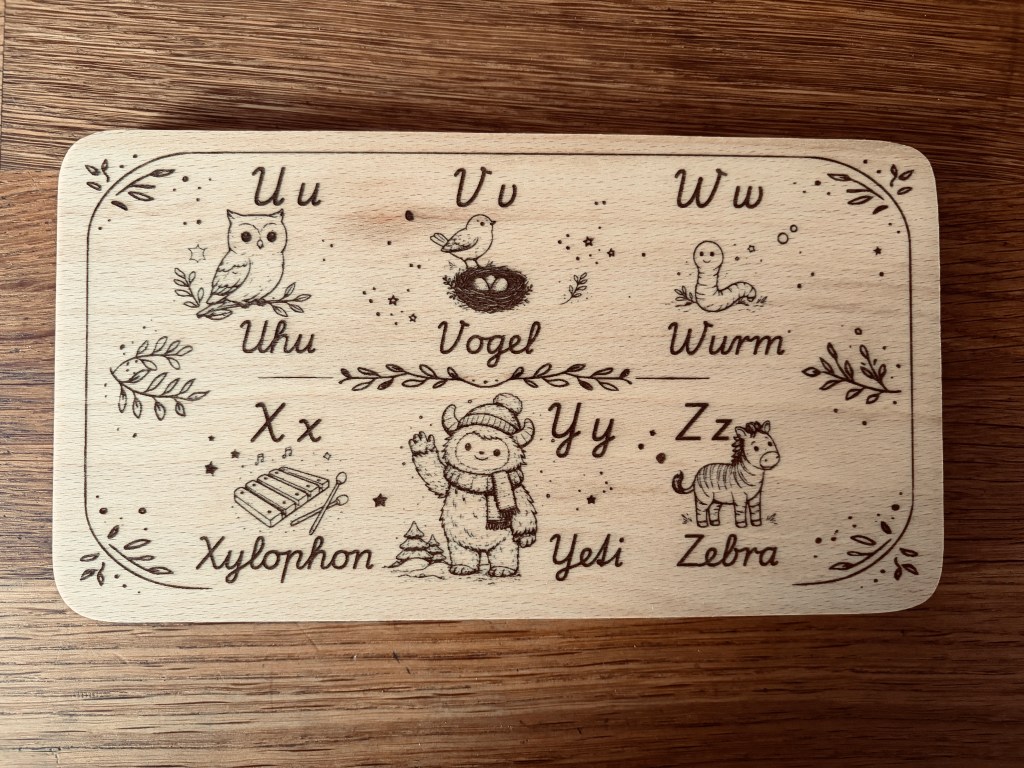 Lernbrettchen | Frühstücksbrettchen | Buchenholz