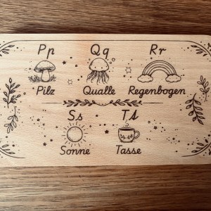 Lernbrettchen | Frühstücksbrettchen | Buchenholz – Bild 11