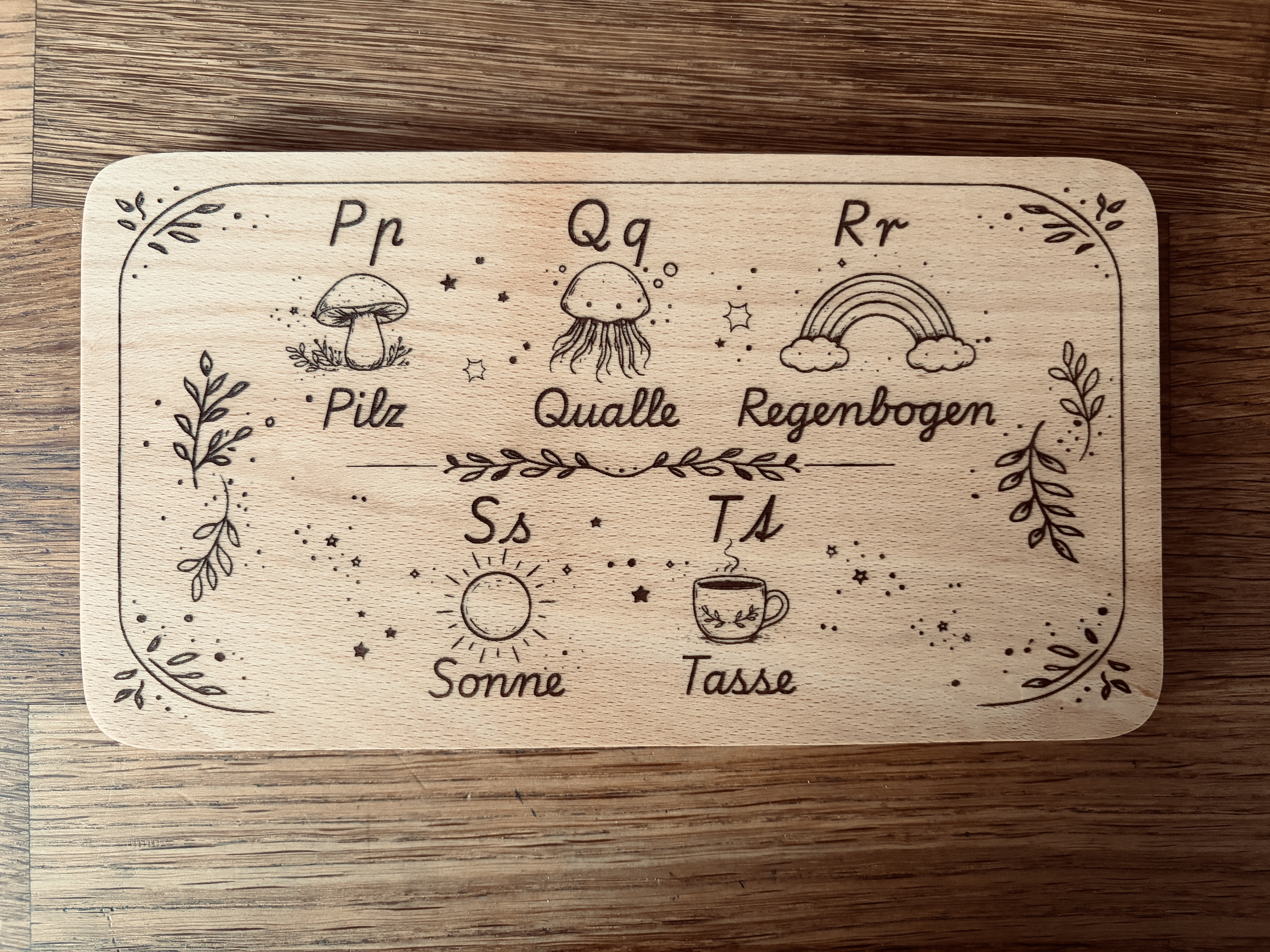 Lernbrettchen | Frühstücksbrettchen | Buchenholz – Bild 11