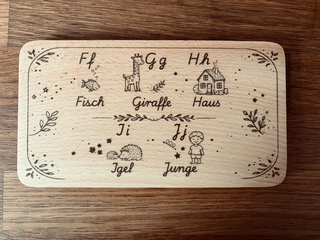 Lernbrettchen | Frühstücksbrettchen | Buchenholz