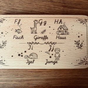 Lernbrettchen | Frühstücksbrettchen | Buchenholz – Bild 7