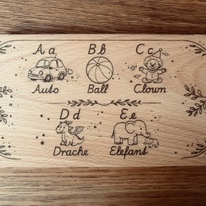 Lernbrettchen | Frühstücksbrettchen | Buchenholz – Bild 5