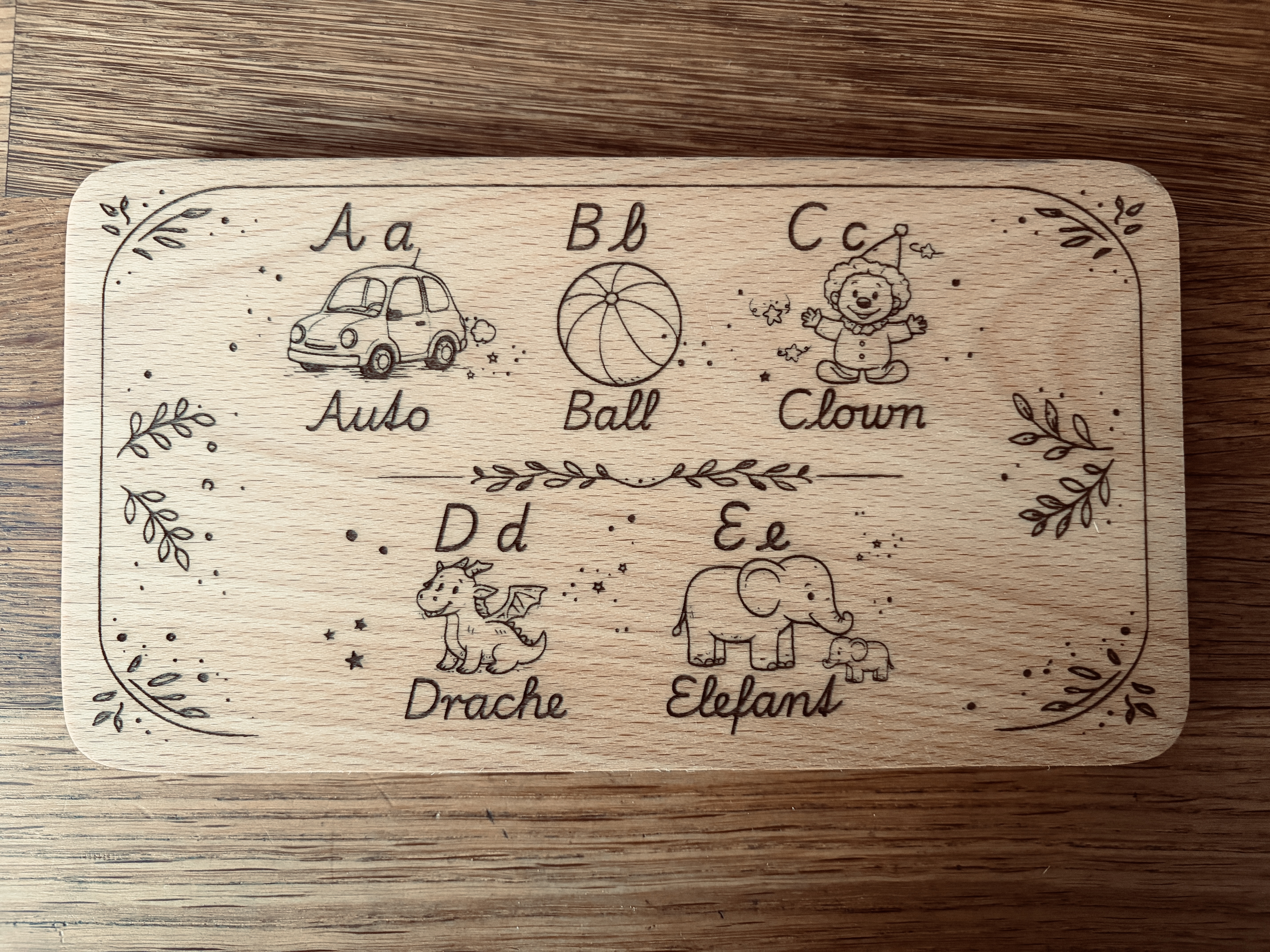 Lernbrettchen | Frühstücksbrettchen | Buchenholz – Bild 5