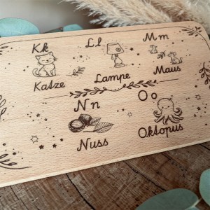 Lernbrettchen | Frühstücksbrettchen | Buchenholz – Bild 8