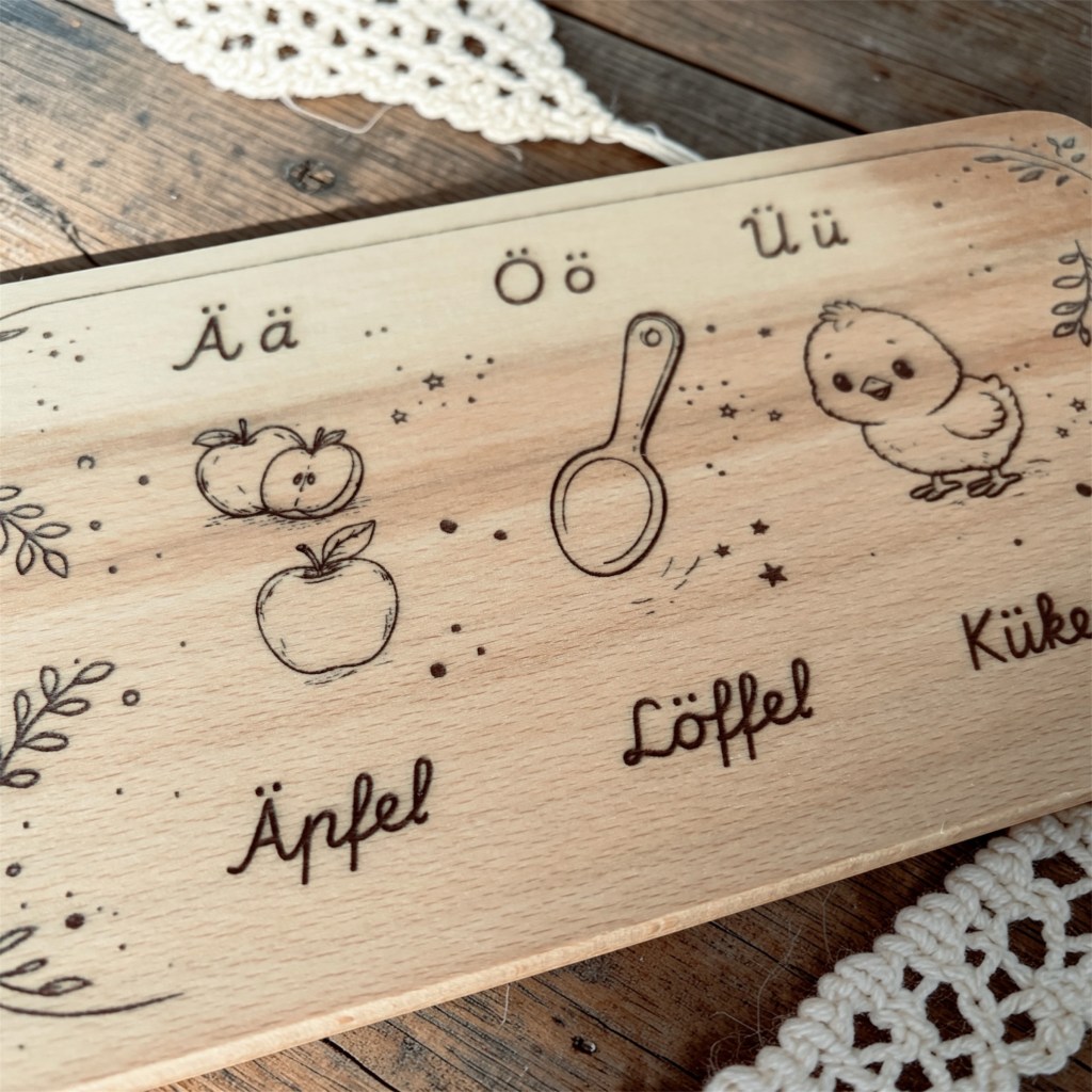 Lernbrettchen | Frühstücksbrettchen | Buchenholz