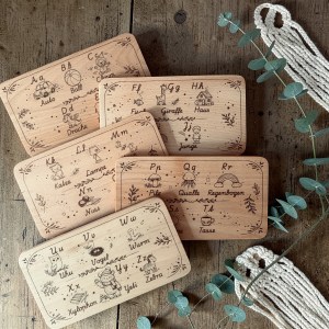 Lernbrettchen | Frühstücksbrettchen | Buchenholz