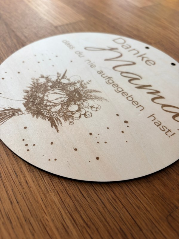 Danke Mama Holzschild | liebevolles Geschenk von Kindern oder Papa
