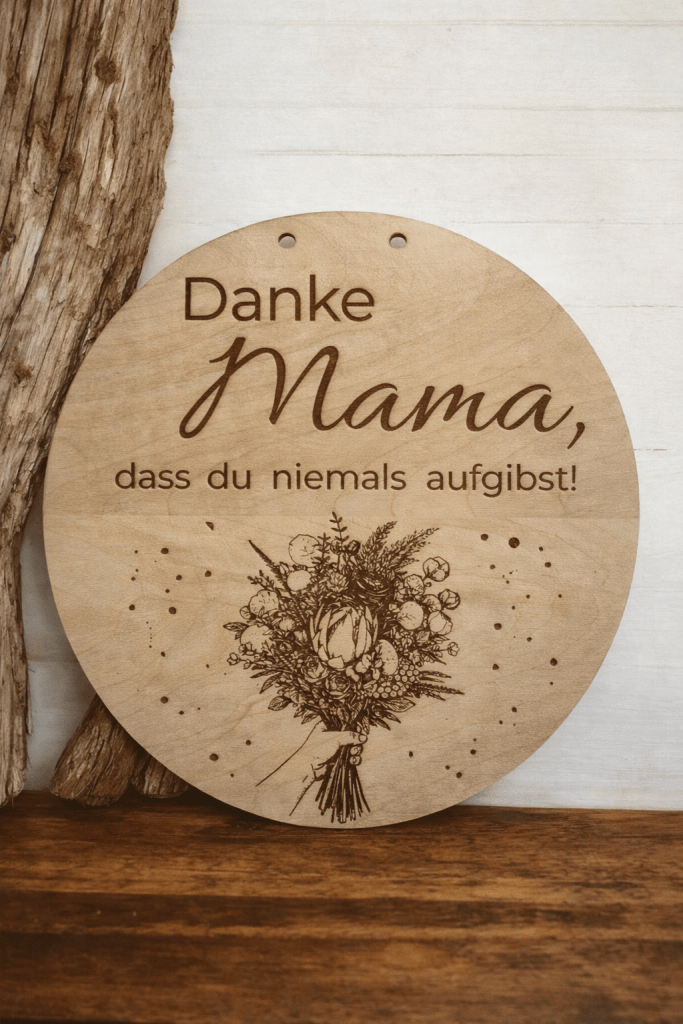 Danke Mama Holzschild | liebevolles Geschenk von Kindern oder Papa