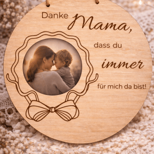 personalisierbares Mama Holzschild mit Foto | Geschenk für Mama – Bild 5