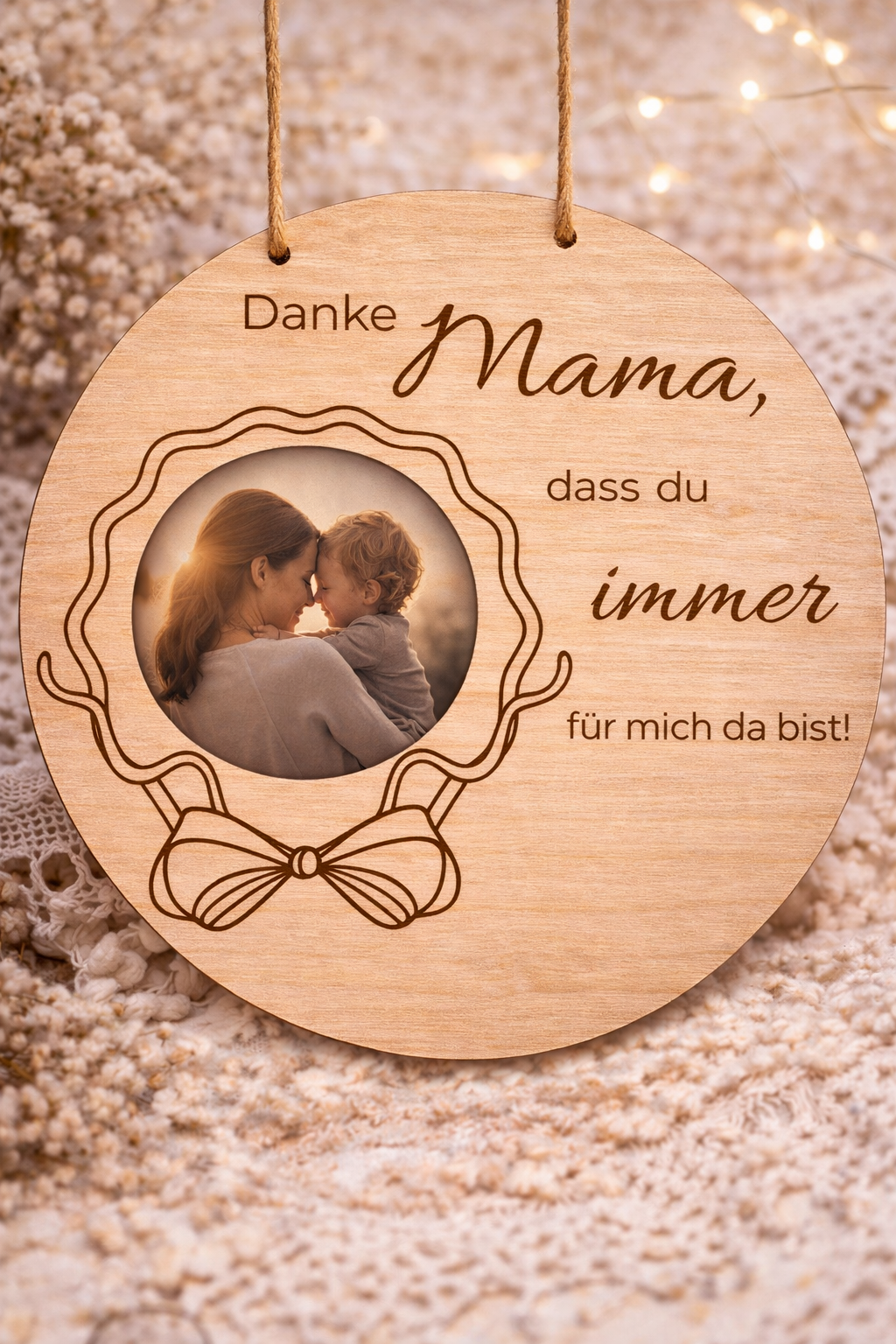 personalisierbares Mama Holzschild mit Foto | Geschenk für Mama – Bild 5