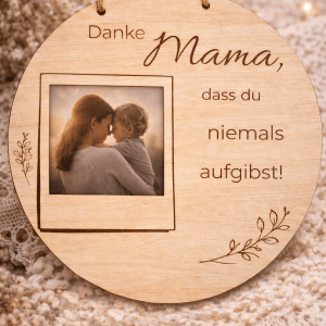 personalisierbares Mama Holzschild mit Foto | Geschenk für Mama – Bild 3