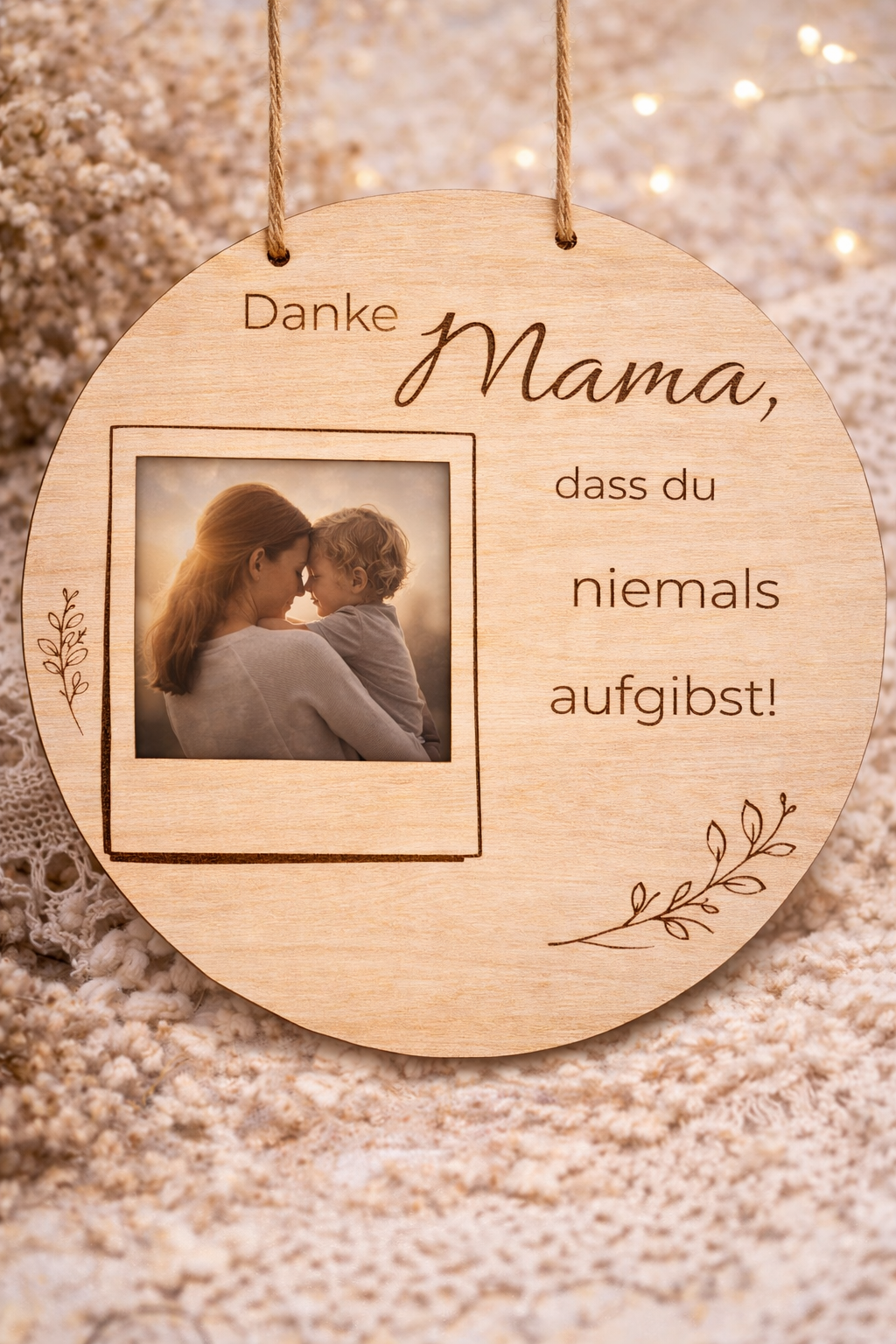 personalisierbares Mama Holzschild mit Foto | Geschenk für Mama – Bild 3