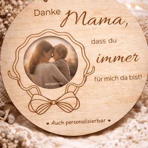personalisierbares Mama Holzschild mit Foto | Geschenk für Mama – Bild 6