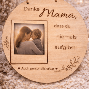 personalisierbares Mama Holzschild mit Foto | Geschenk für Mama – Bild 4
