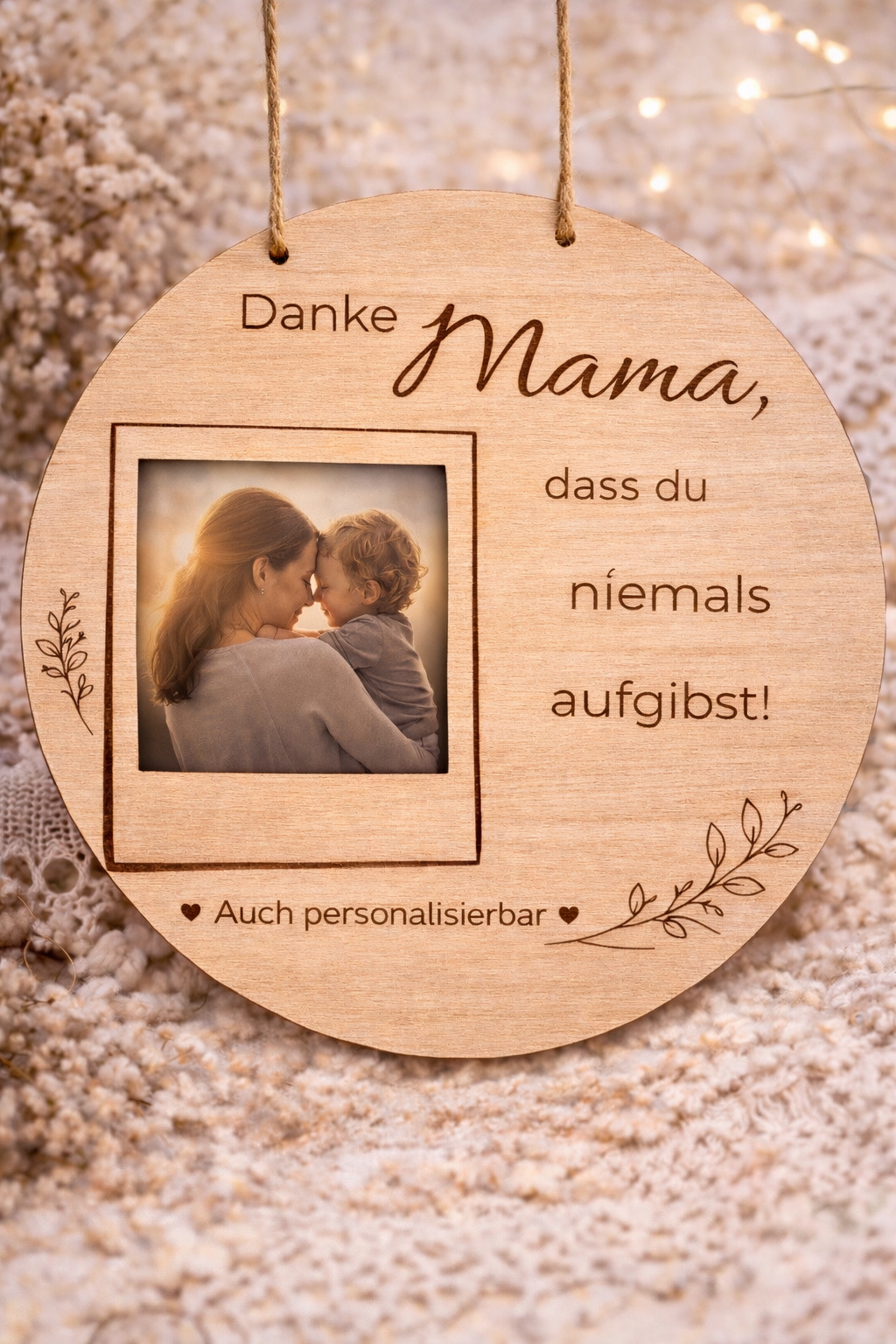 personalisierbares Mama Holzschild mit Foto | Geschenk für Mama – Bild 4