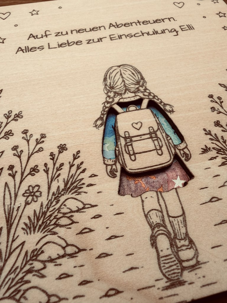 Einschulung | Geschenkkarte mit Sichtfenster | personalisierbar