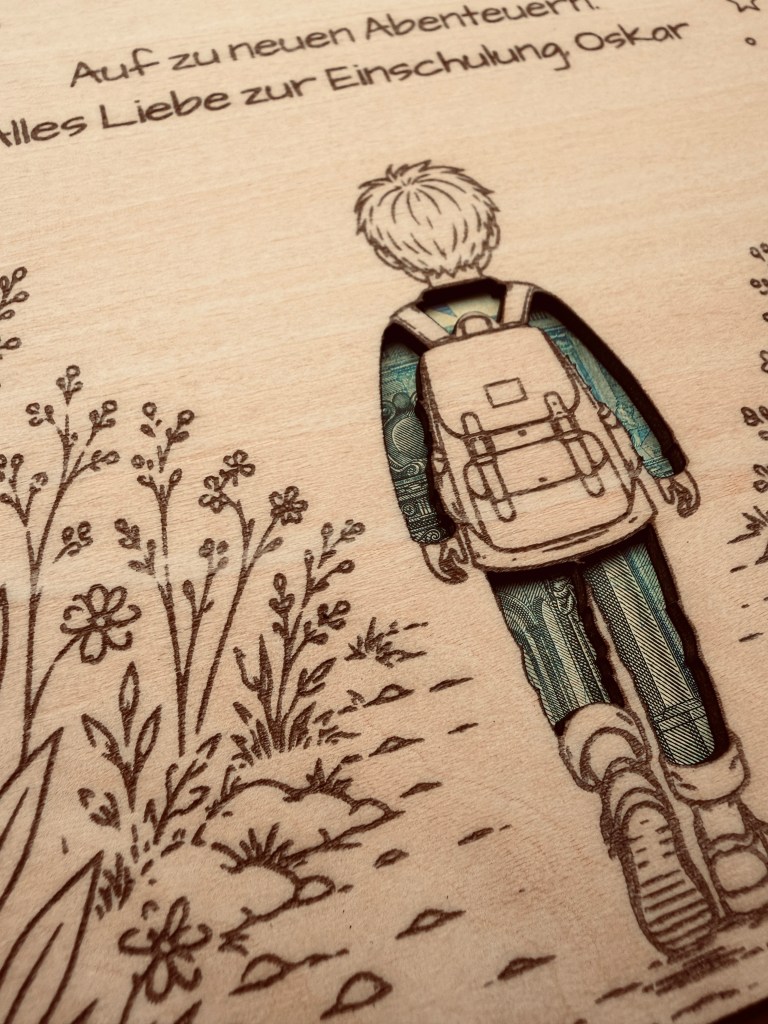 Einschulung | Geschenkkarte mit Sichtfenster | personalisierbar