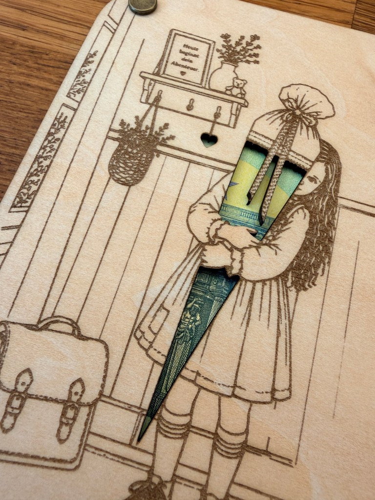 Einschulung | Geschenkkarte mit Sichtfenster | personalisierbar