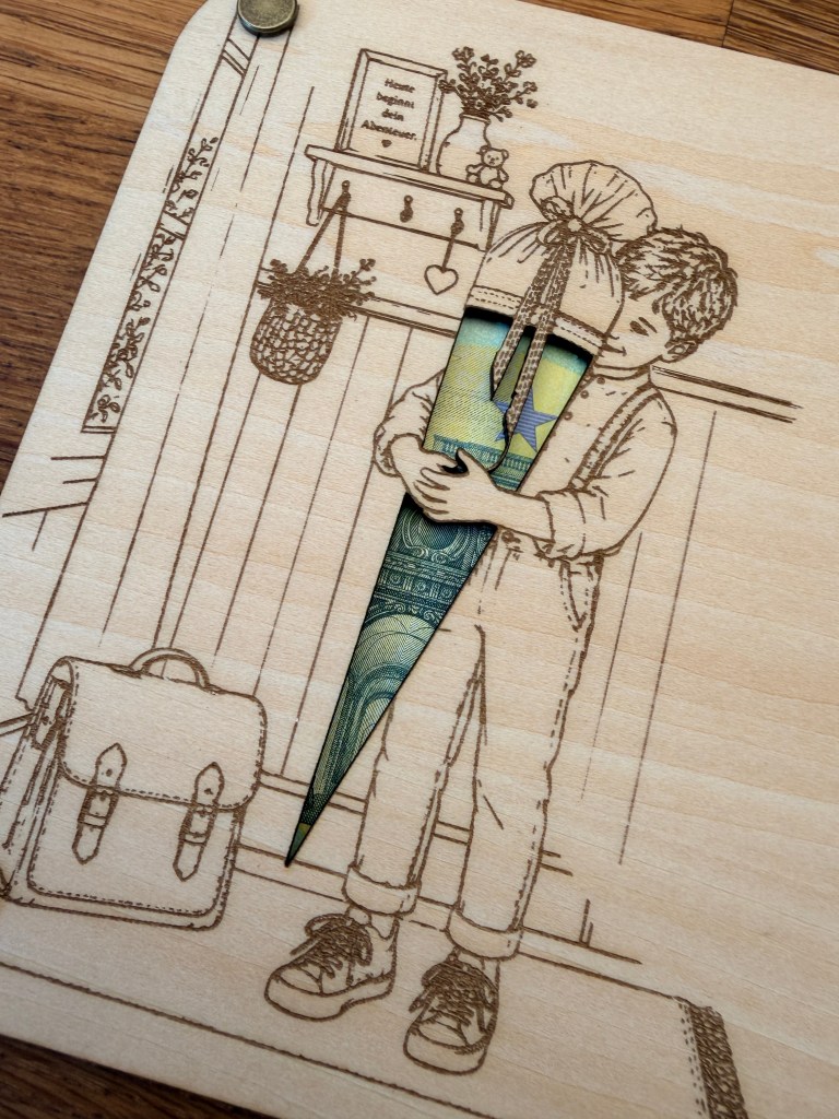 Einschulung | Geschenkkarte mit Sichtfenster | personalisierbar
