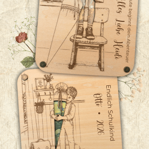 Einschulung | Geschenkkarte mit Sichtfenster | personalisierbar – Bild 3