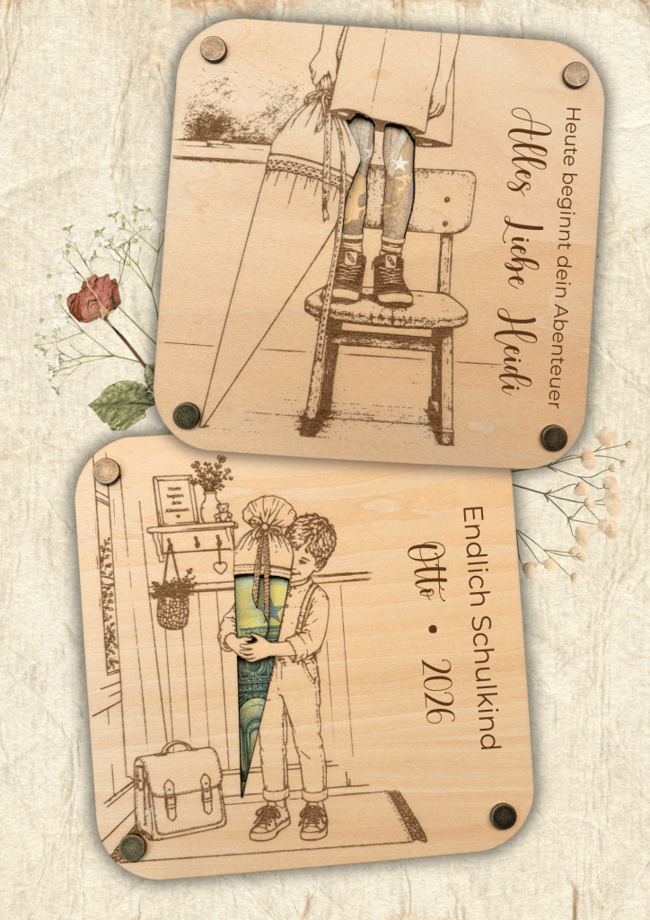Einschulung | Geschenkkarte mit Sichtfenster | personalisierbar